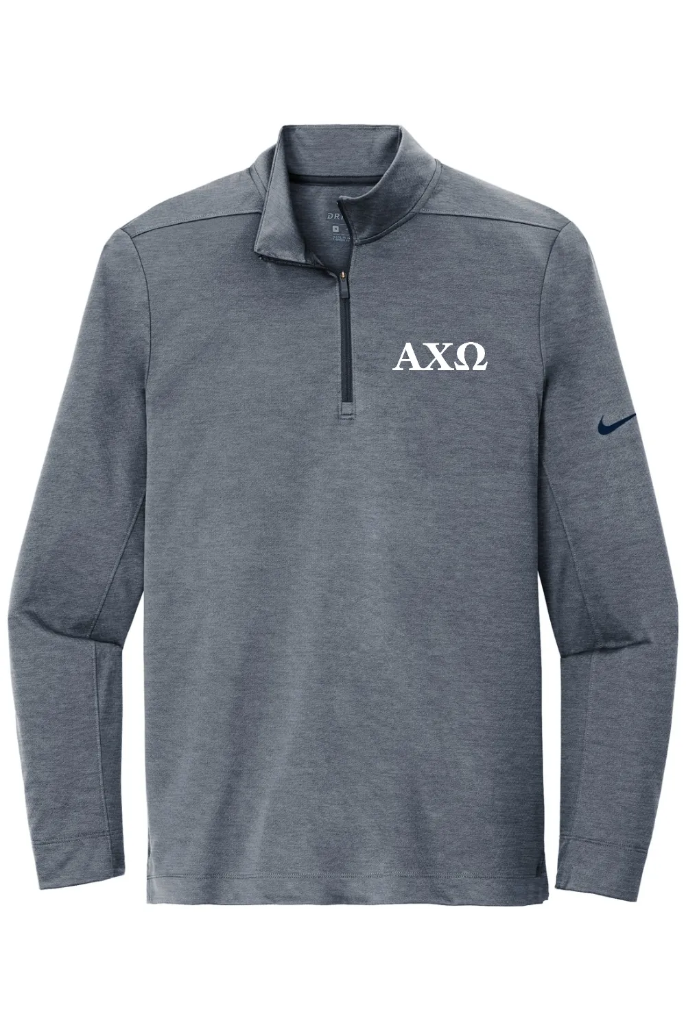 Alpha Chi Omega - Nike Dry Fit 1/4 Zip - White Embroidered Letters