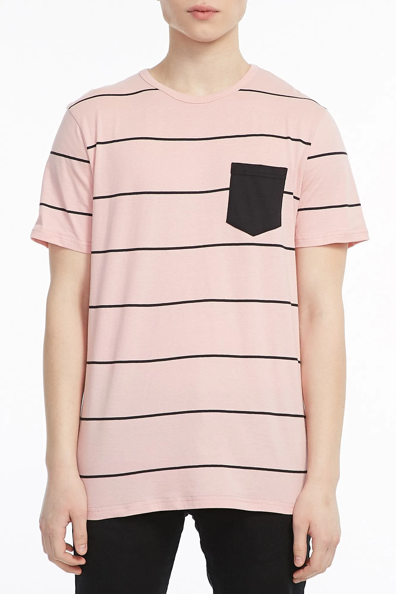 Amnesia Guys Thin Striped Short Sleeve Tee