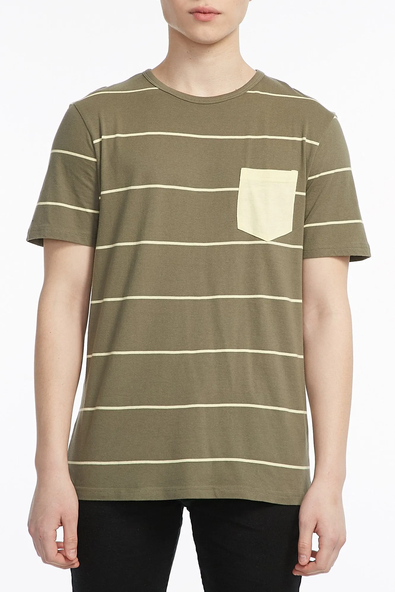 Amnesia Guys Thin Striped Short Sleeve Tee