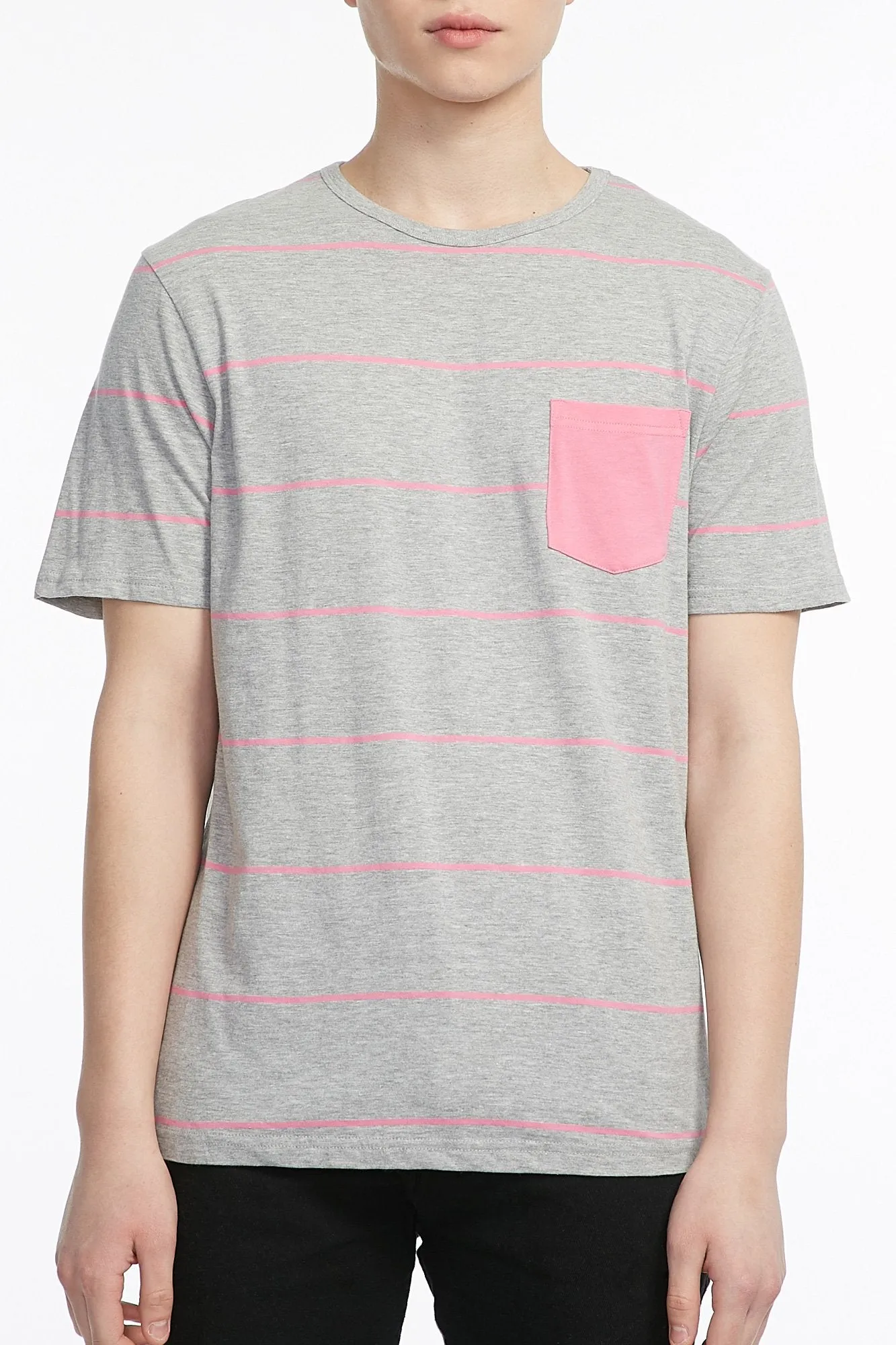 Amnesia Guys Thin Striped Short Sleeve Tee