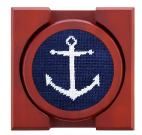 Anchor Needlepoint Coaster Set