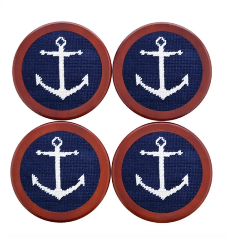 Anchor Needlepoint Coaster Set