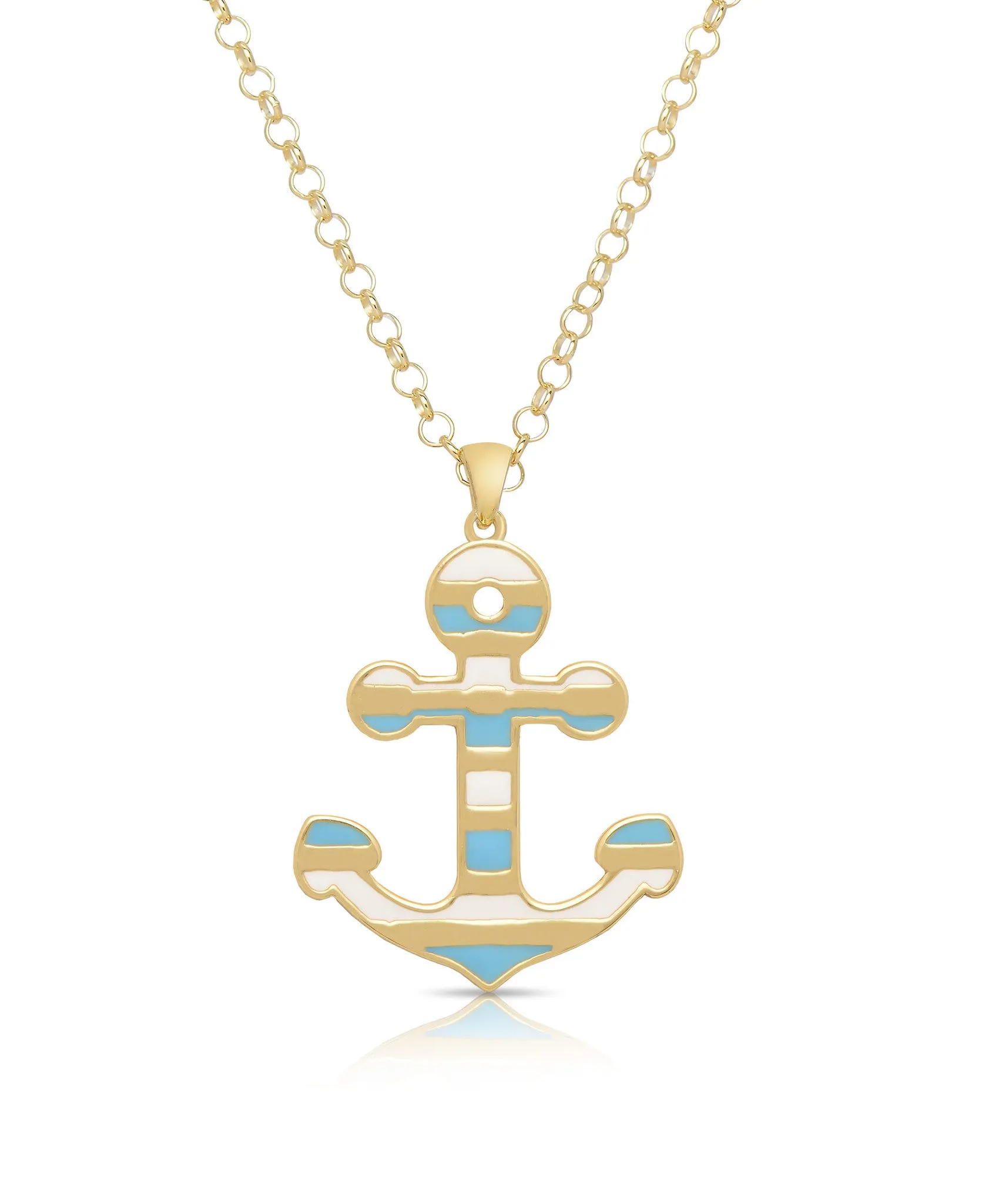 Anchor Pendant (Blue and White Stripes)