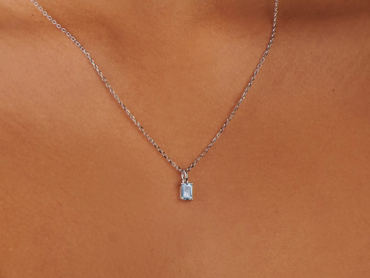 Aquamarine Silver Charm