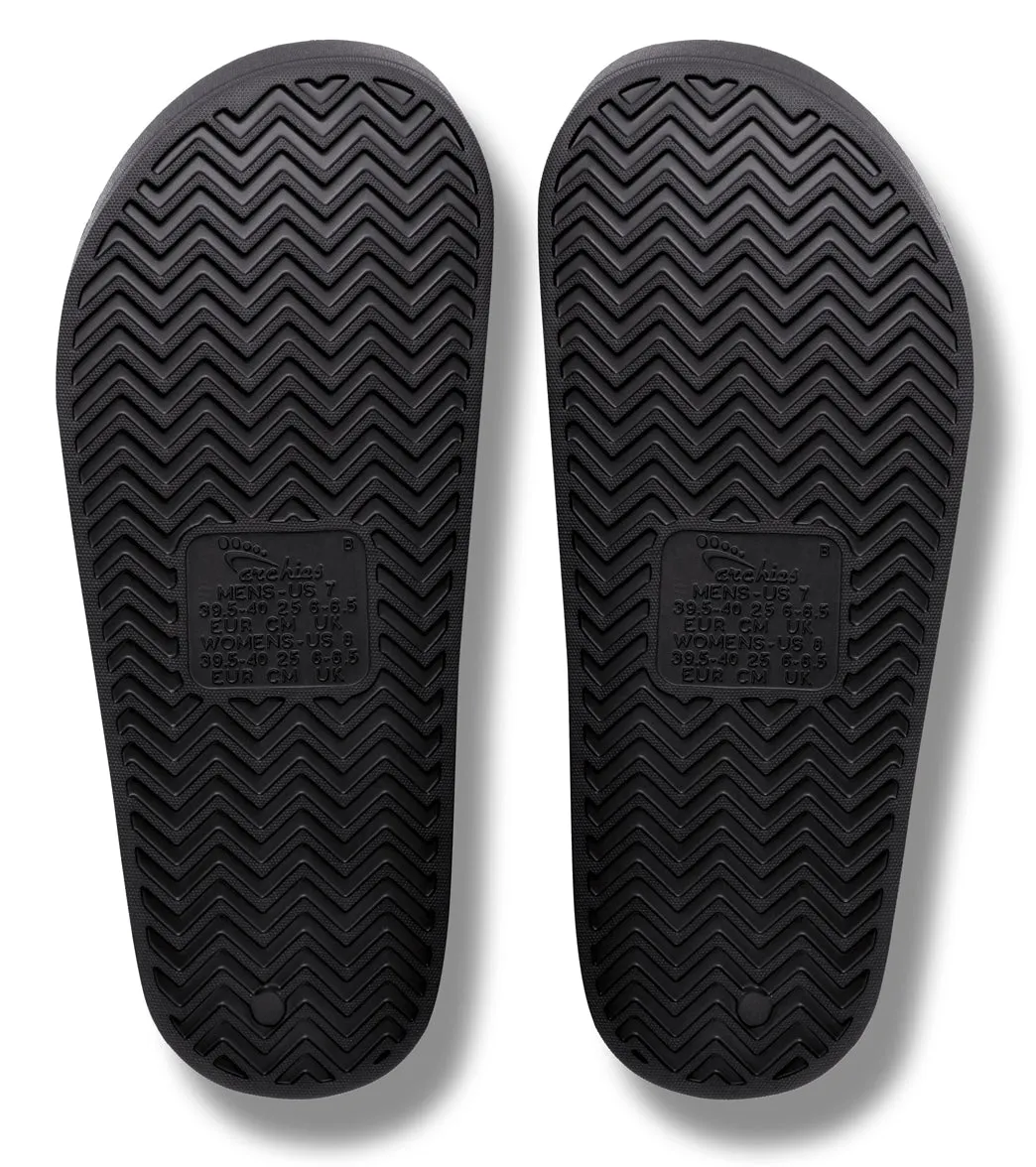 Archie's Footwear Arch Support Slide Sandals Black