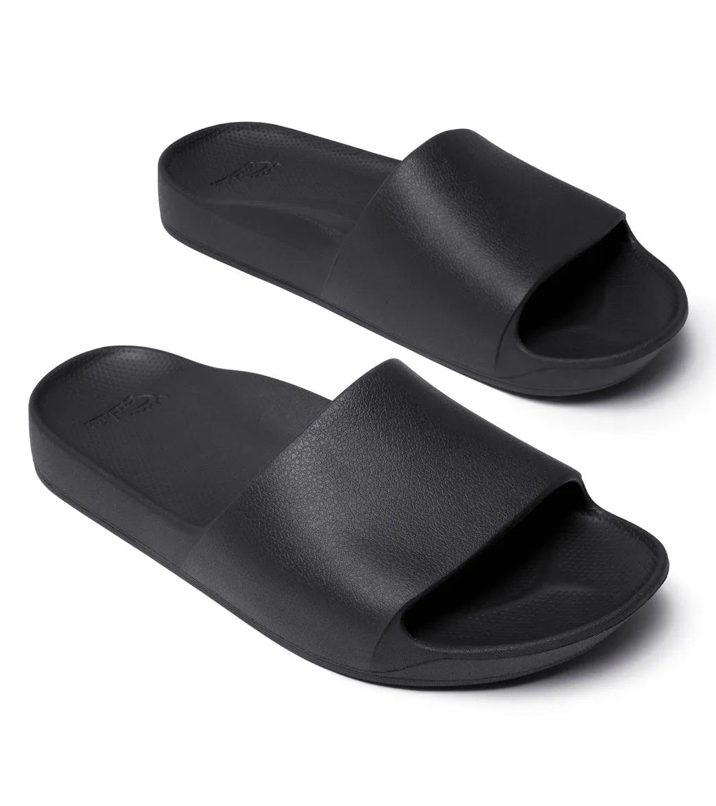 Archie's Footwear Arch Support Slide Sandals Black