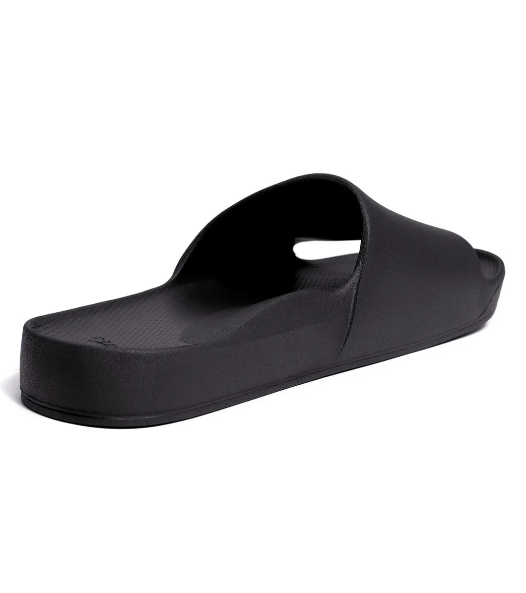 Archie's Footwear Arch Support Slide Sandals Black