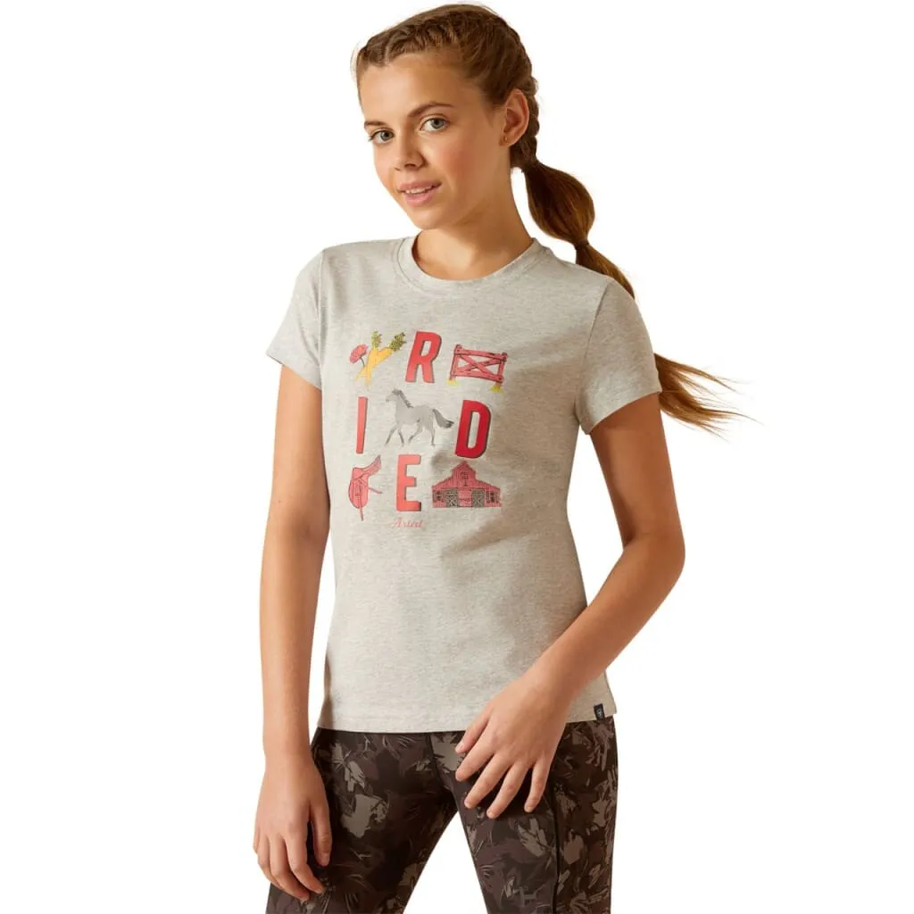 Ariat Youth Iconic Ride T Shirt Heather Grey