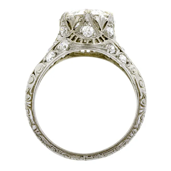 Art Deco Diamond Engagement Ring, Jubilee cut 2.17ct