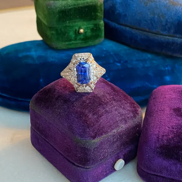 Art Deco Sapphire Dinner Ring