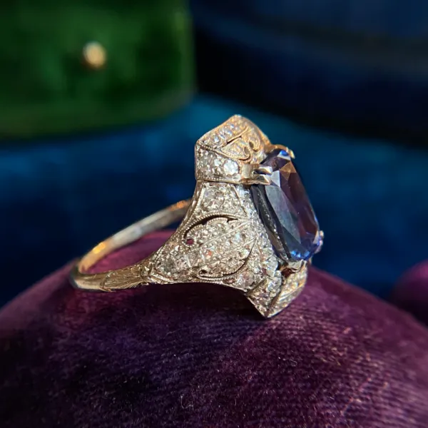 Art Deco Sapphire Dinner Ring