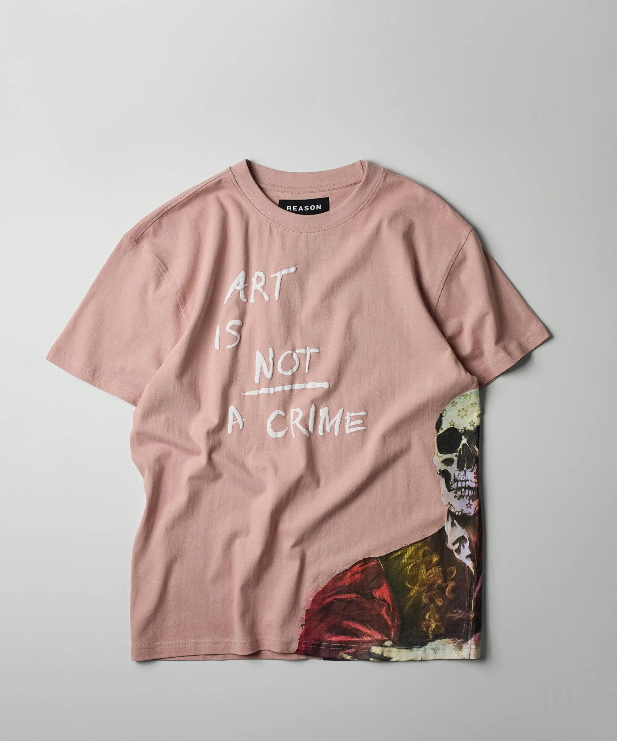 Art Is Not A Crime Oversized Short Sleeve Tee - Pink