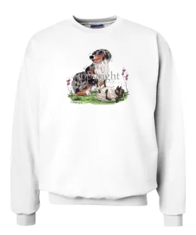 Australian Shepherd  Blue Merle - Tickling Sheep - Caricature - Sweatshirt