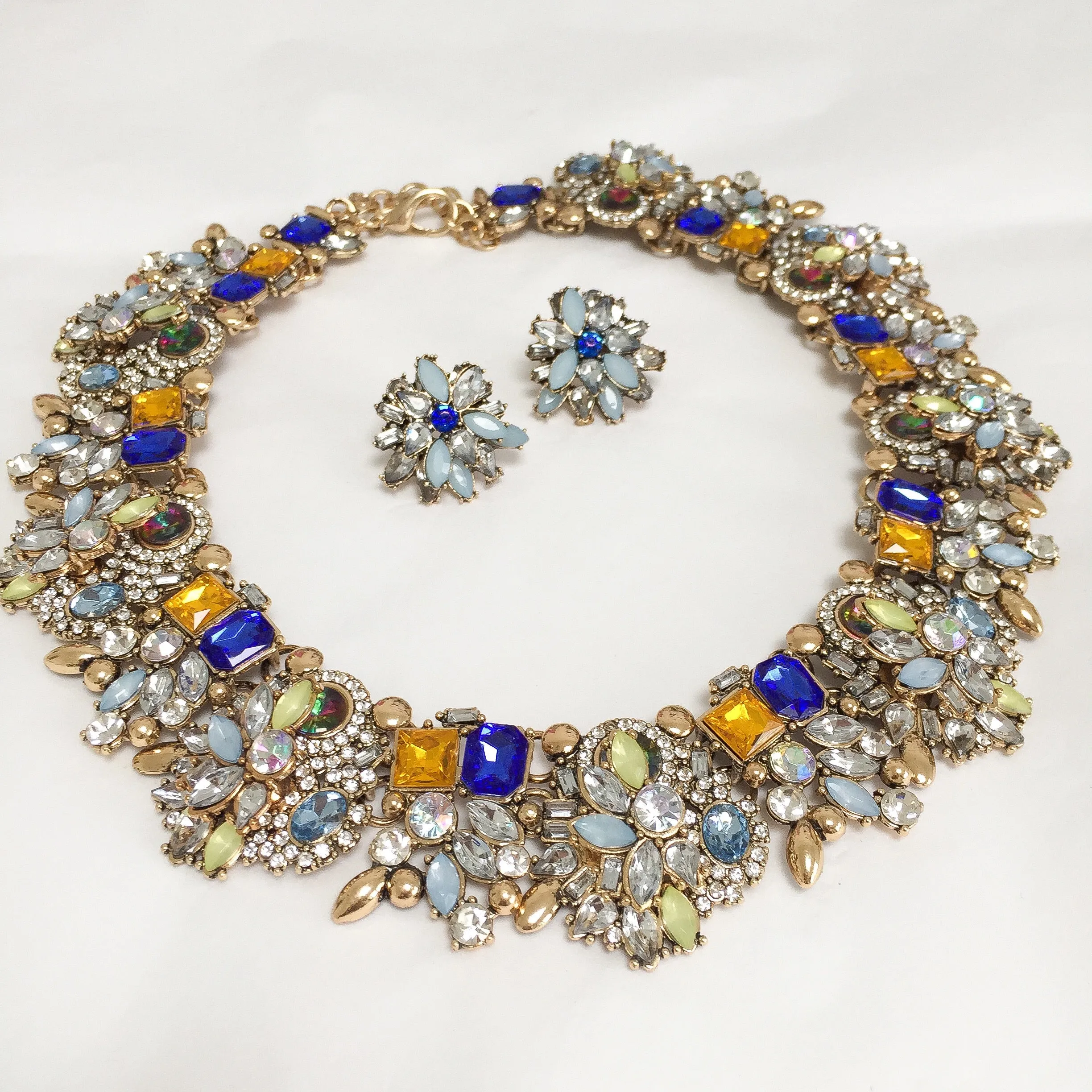 AVAANI Blue Rhinestone Necklace