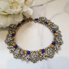 AVAANI Blue Rhinestone Necklace