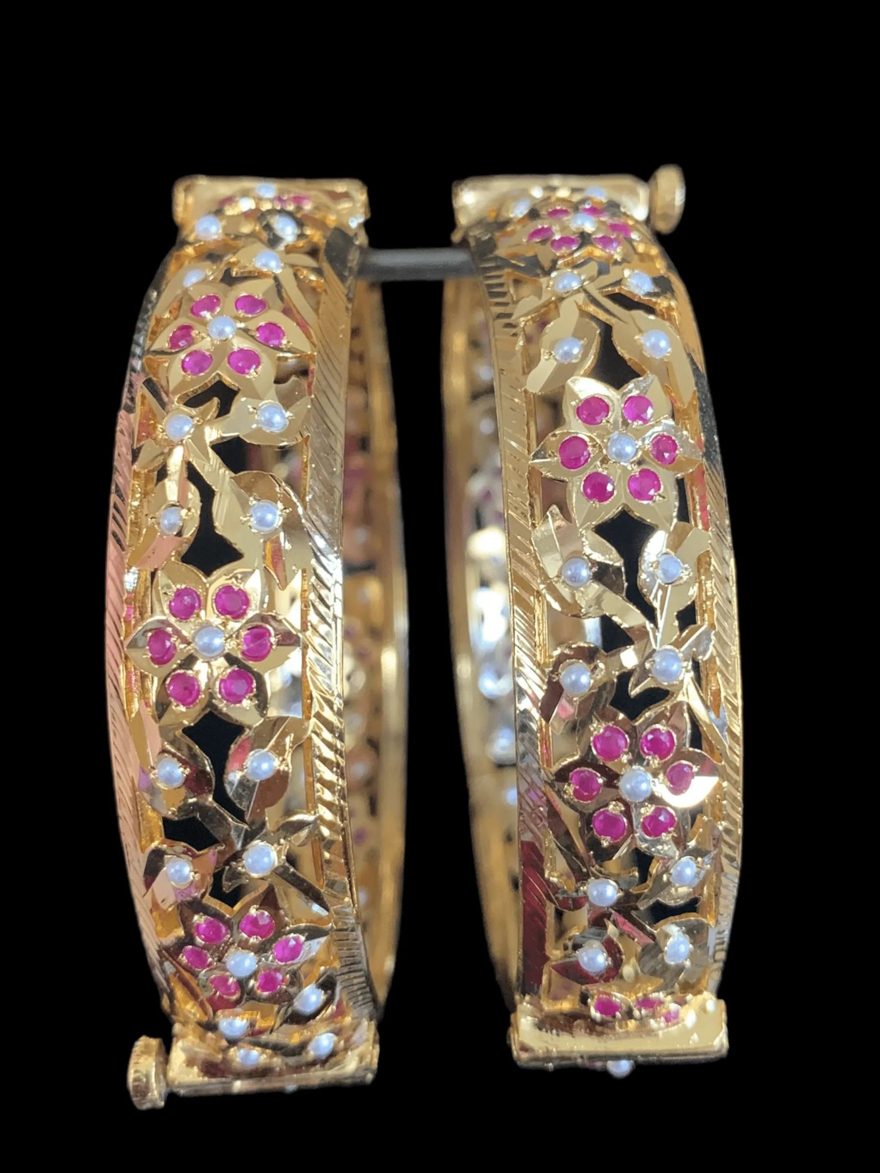 B113 Jadau  bangles ( ruby    ) ( READY TO SHIP)