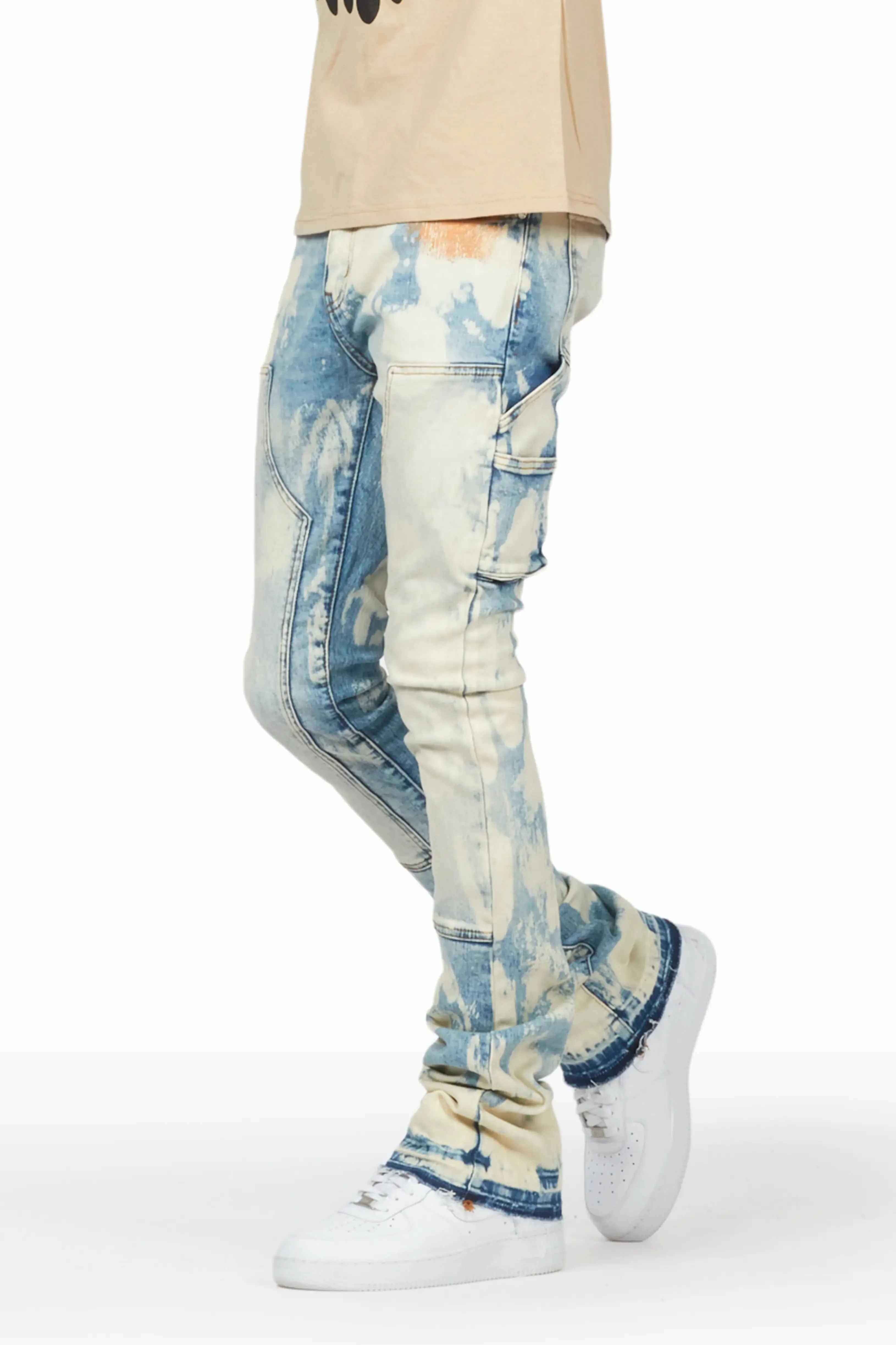 Bakir Light Blue Stacked Flare Jean