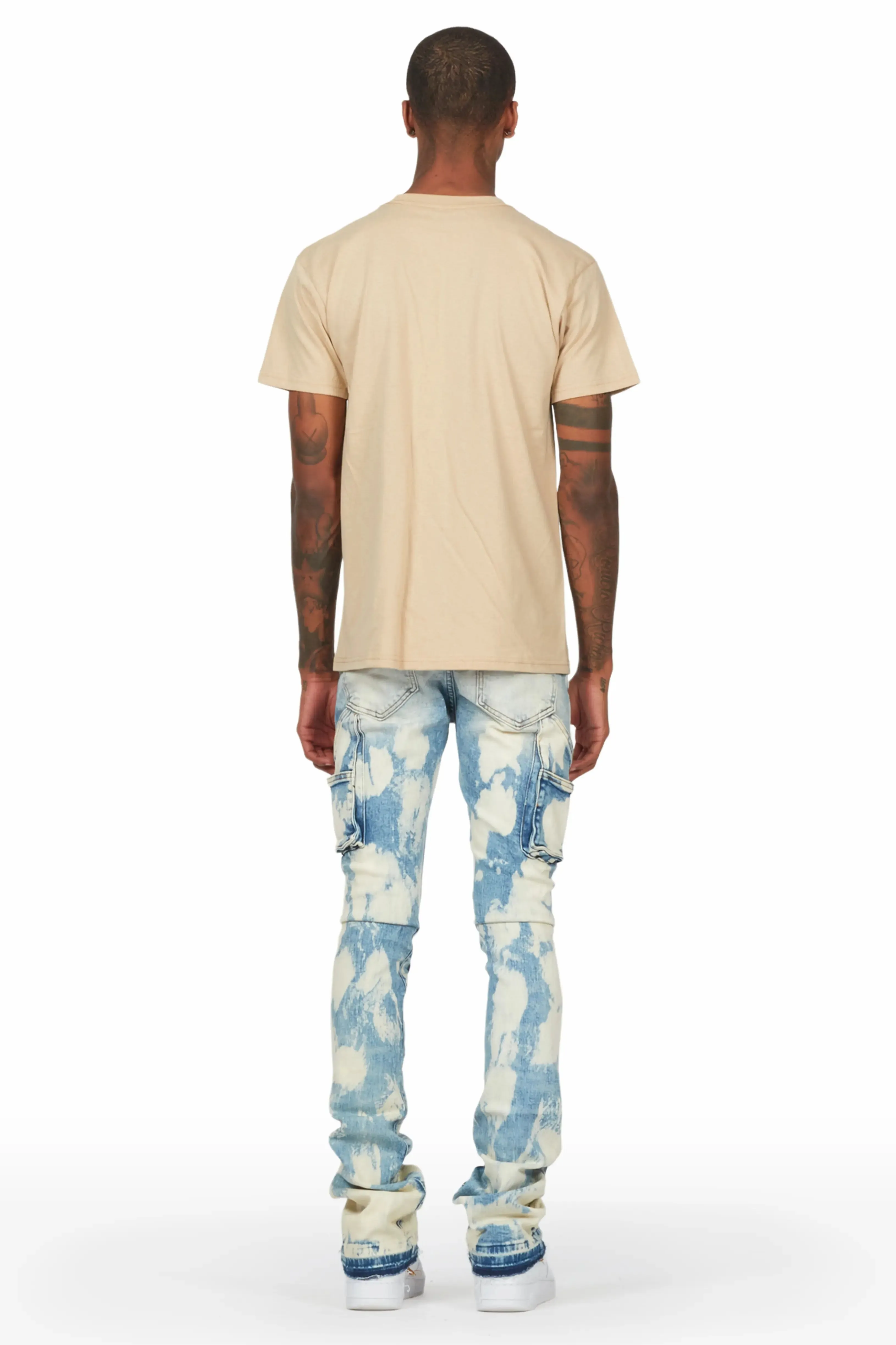 Bakir Light Blue Stacked Flare Jean