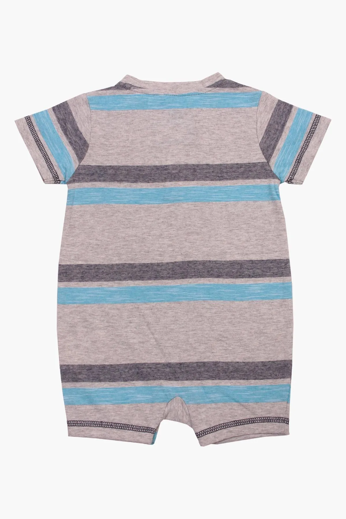 Bear Camp Blue Stripe Pocket Baby Boys Romper