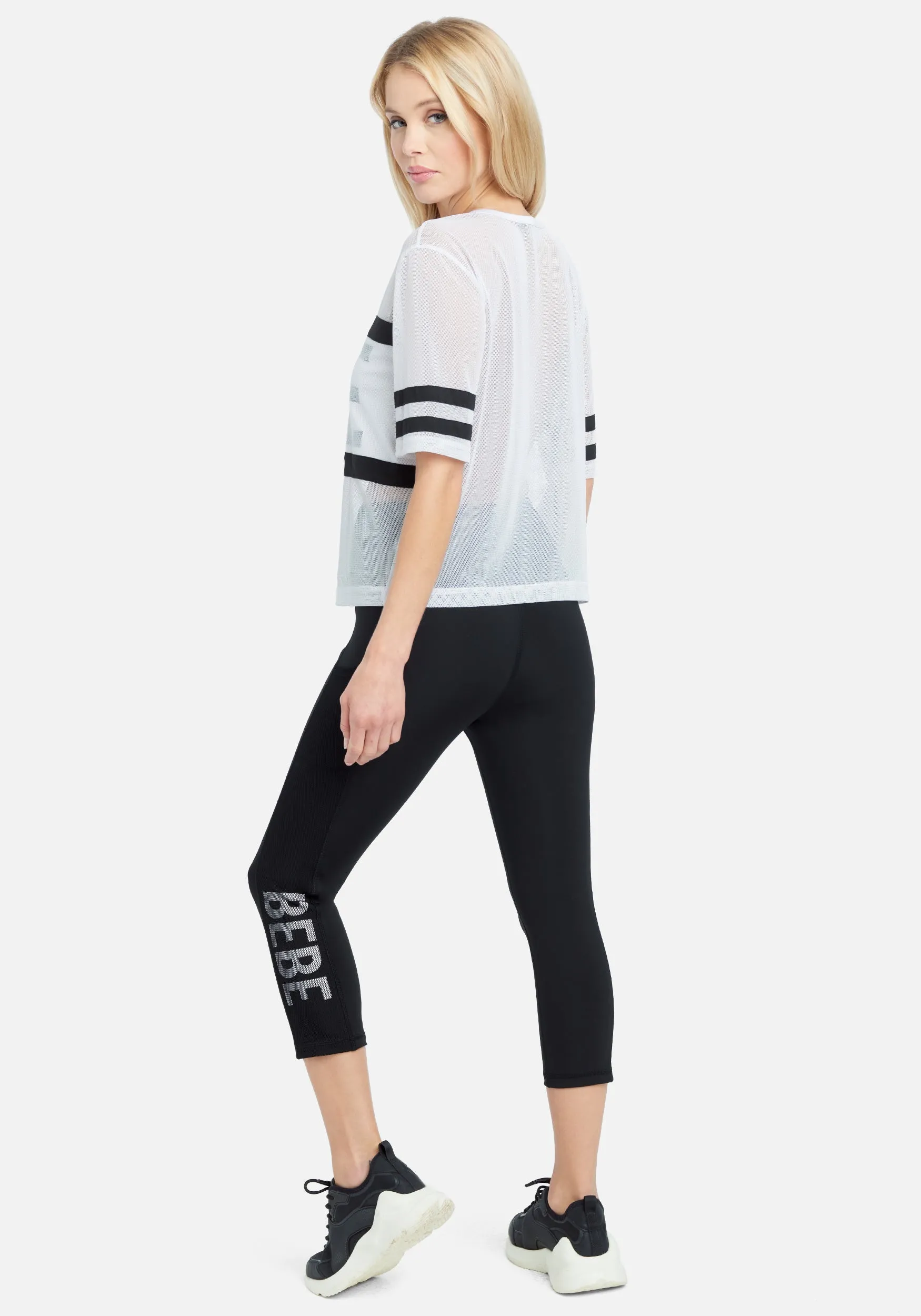 Bebe Sport Net Mesh Capri Legging