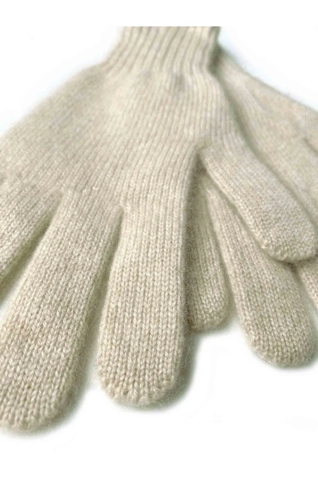 Beige cashmere gloves for women