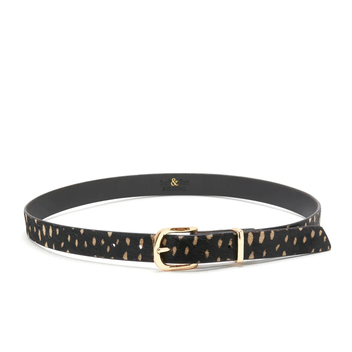 Bell & Fox Erina Waist Belt - Black and White 'PONY'Leather