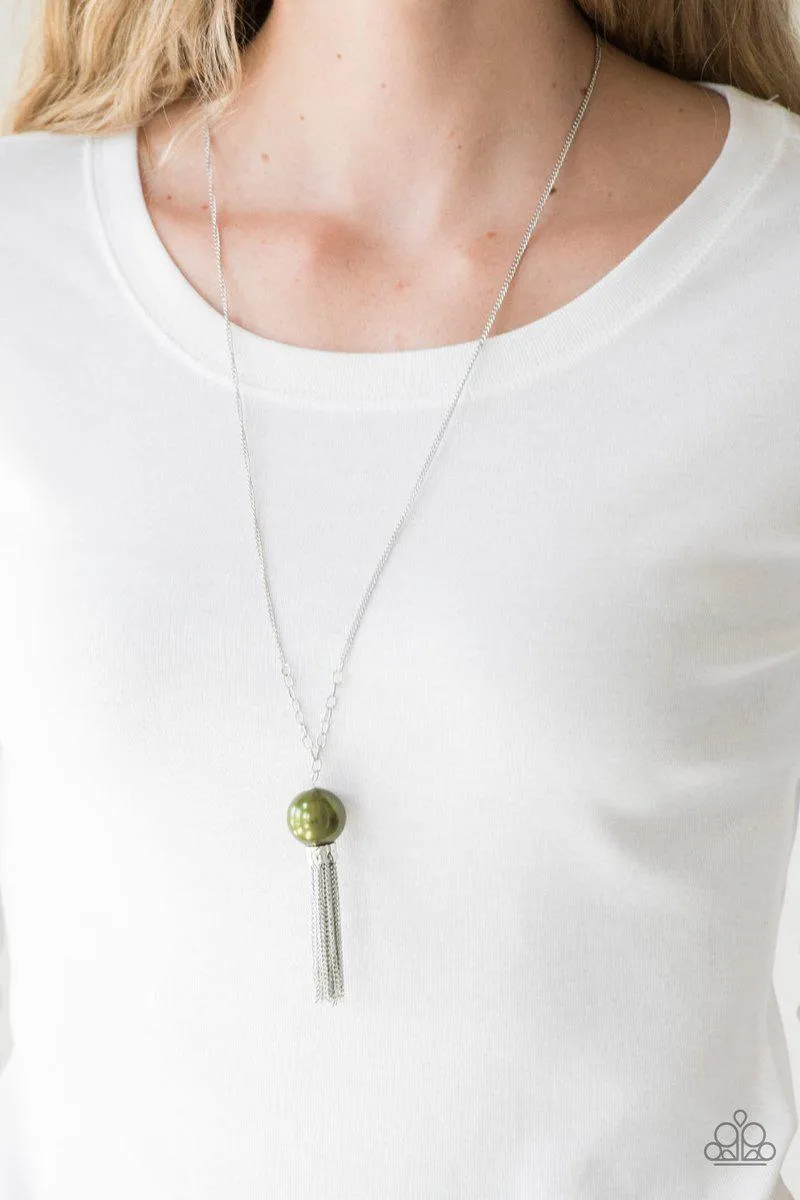 Belle Of The BALLROOM Green and Silver Necklace - Paparazzi Accessories