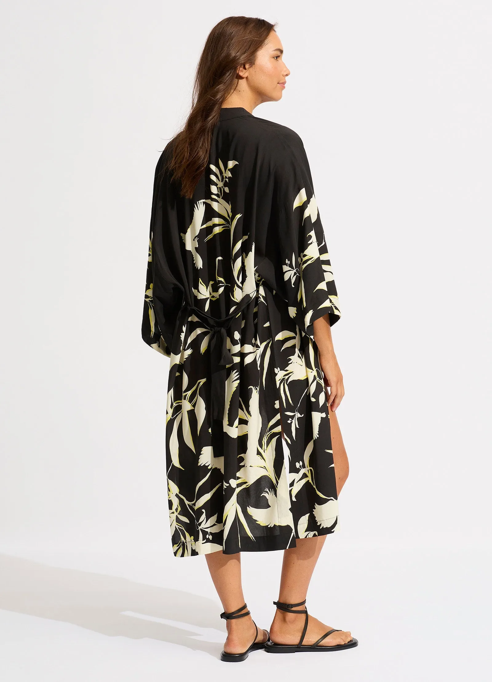 Birds Of Paradise Kimono - Black