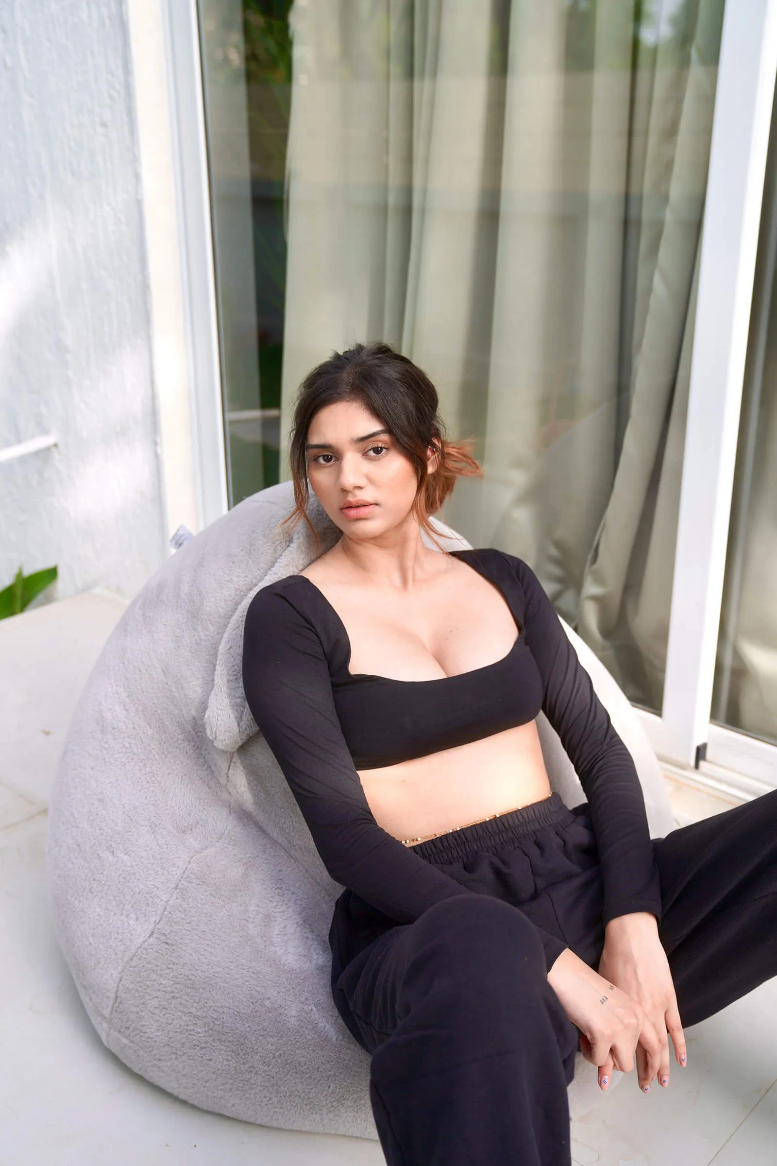 Black U-Neck Crop Top