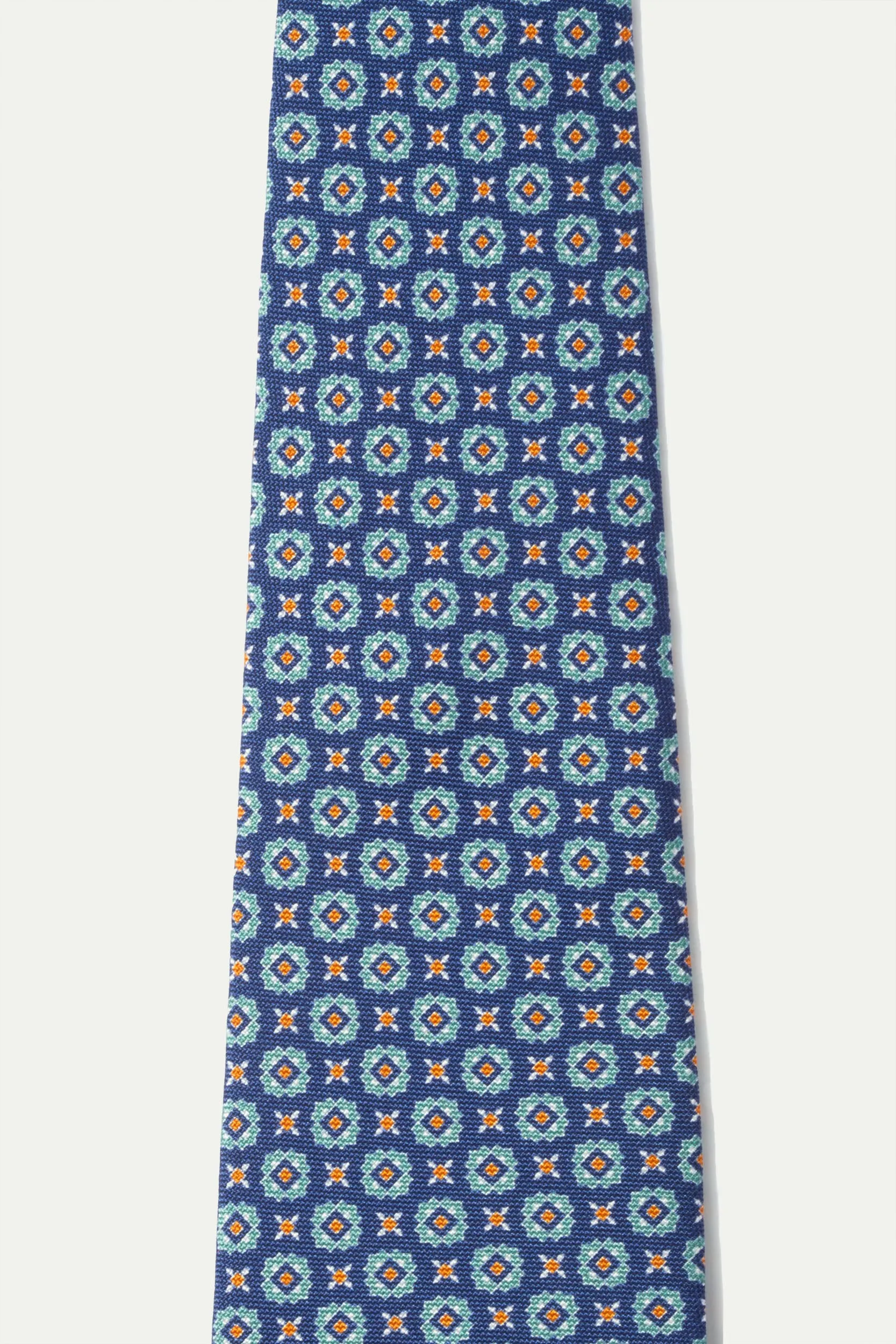 Blue and green light silk tie - Made In Italy