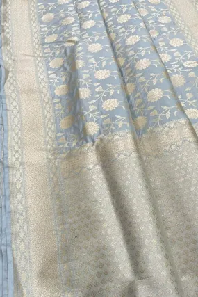 Blue Banarasi Handloom Pure Katan Silk Saree