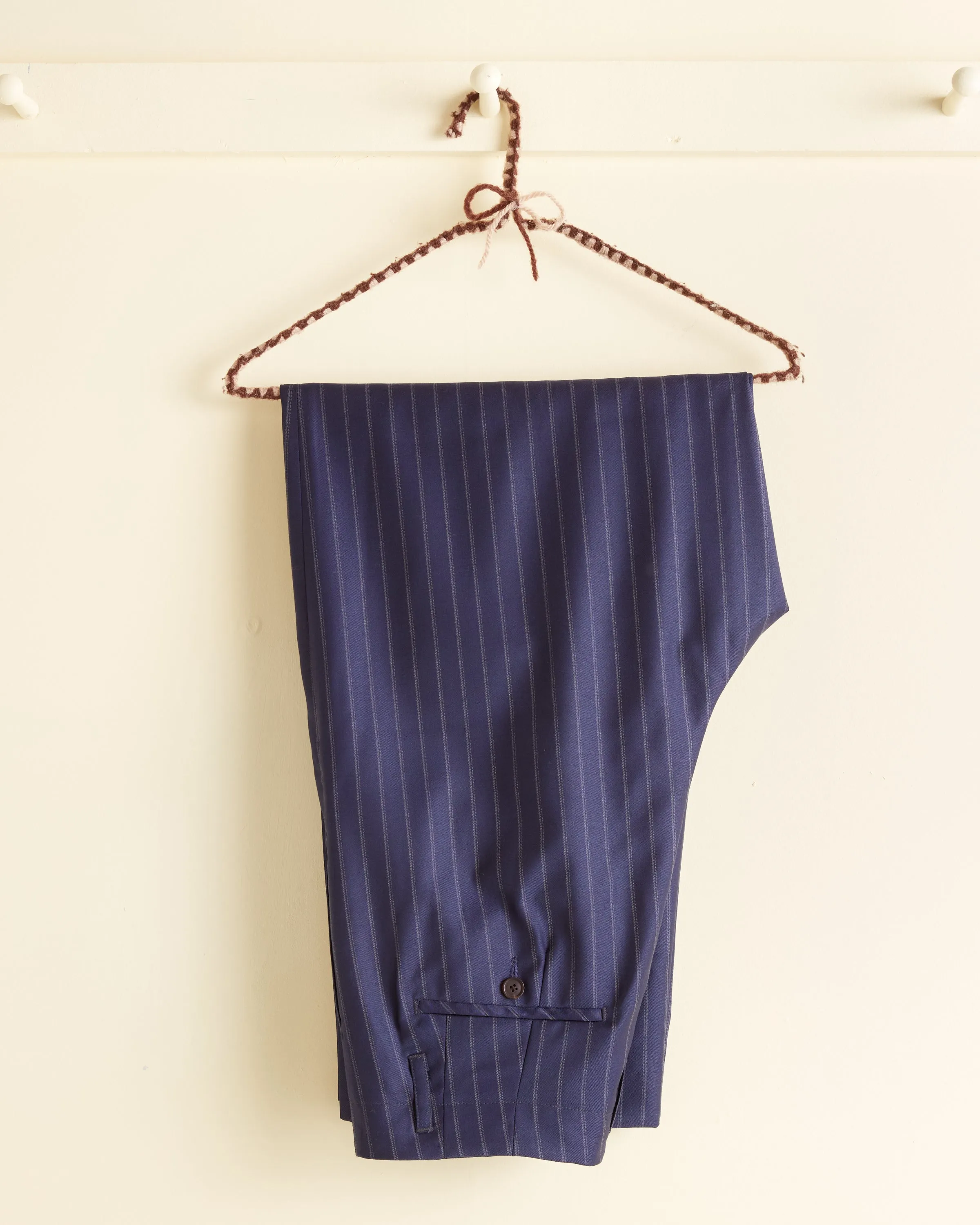 Blue Pinstripe Trousers - 29