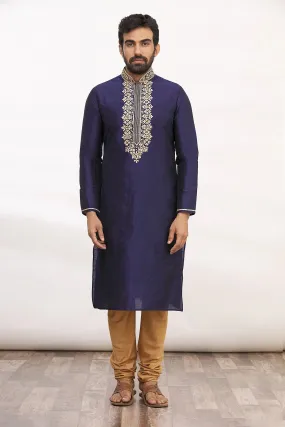 Blue Silk Kurta Set