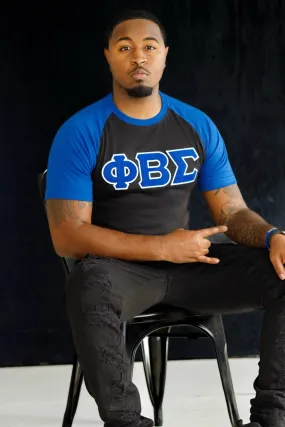 Blue/Black ΦΒΣ Raglan Chenille Tee