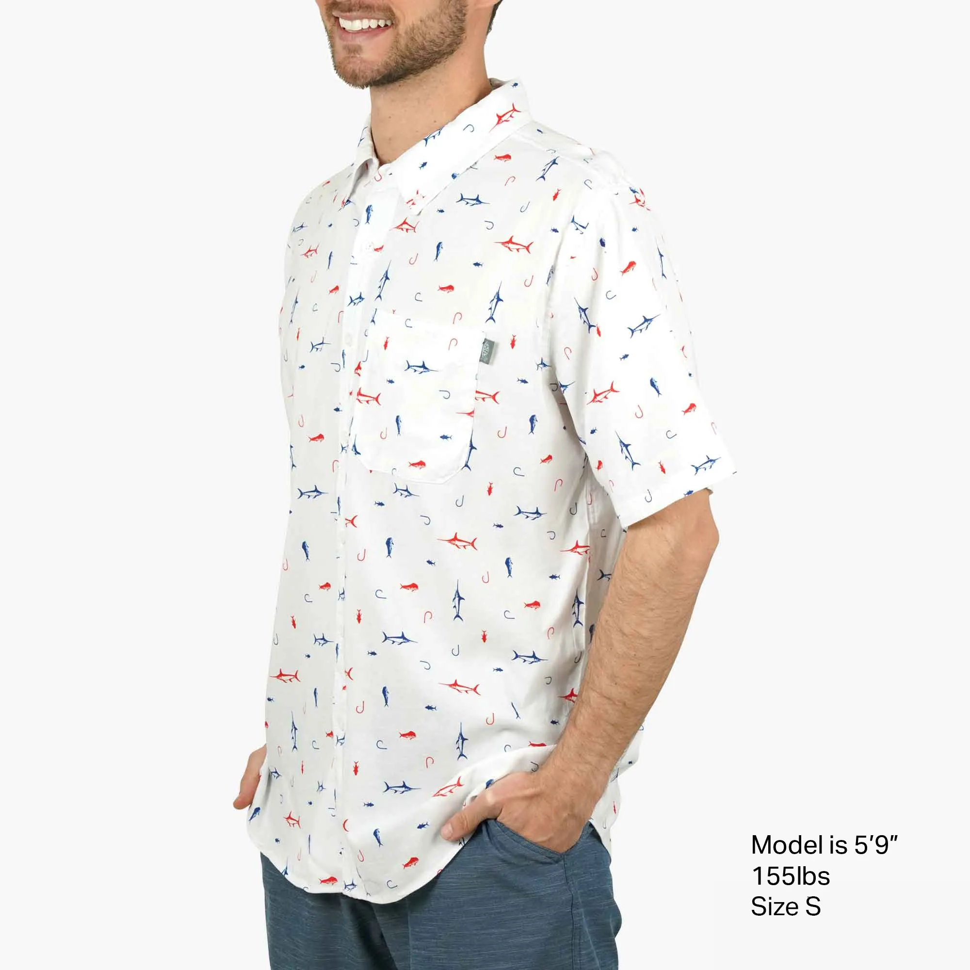 Boatbar SS Button Down Shirt| White