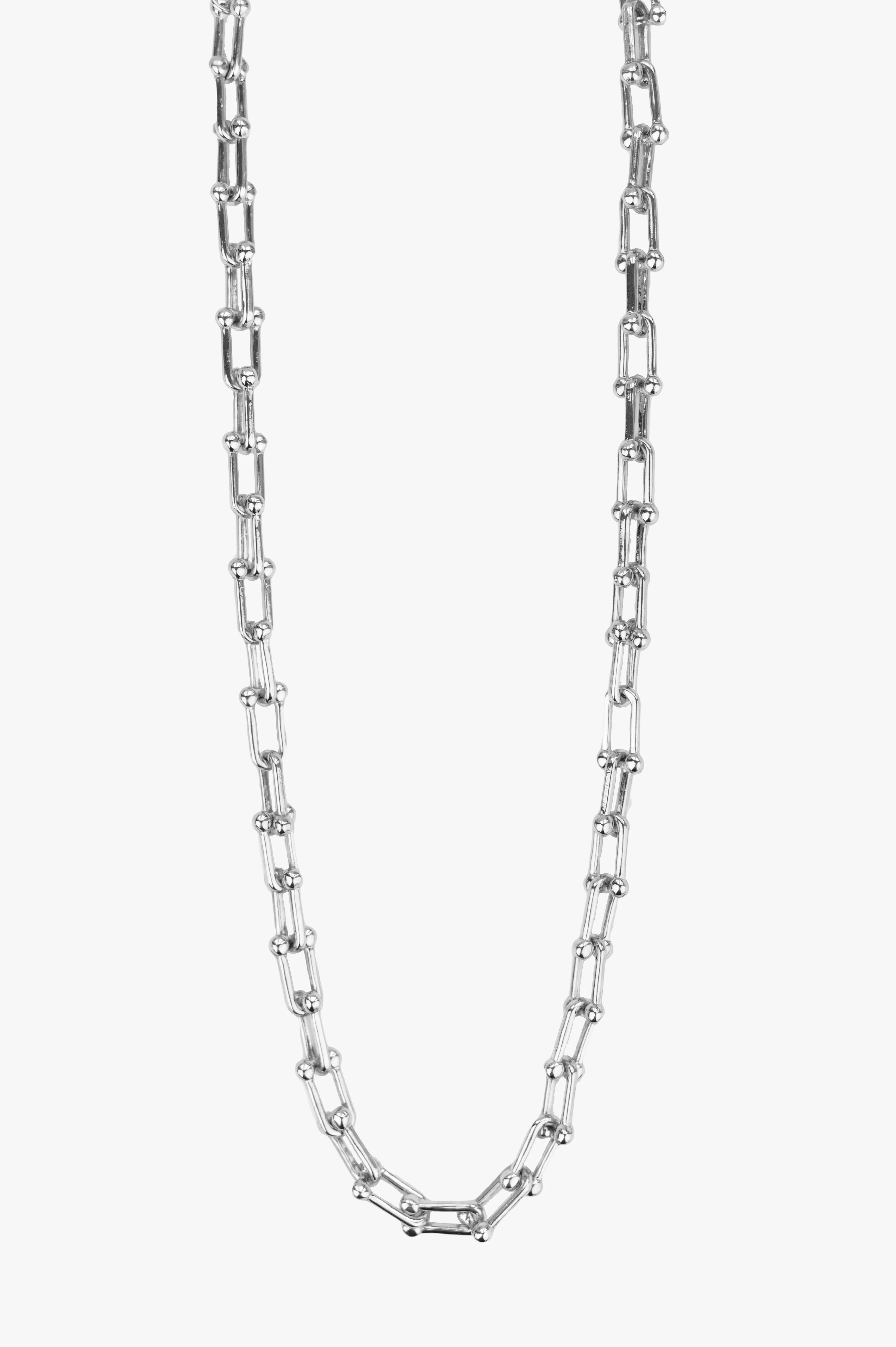 Bolted Rhodium Chain Necklace