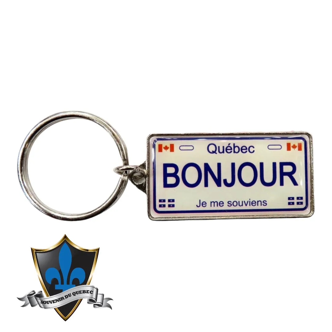 Bonjour licence plate Key Ring