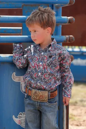 Boy's Cinch Paisley Long Sleeve Classic Fit Shirt