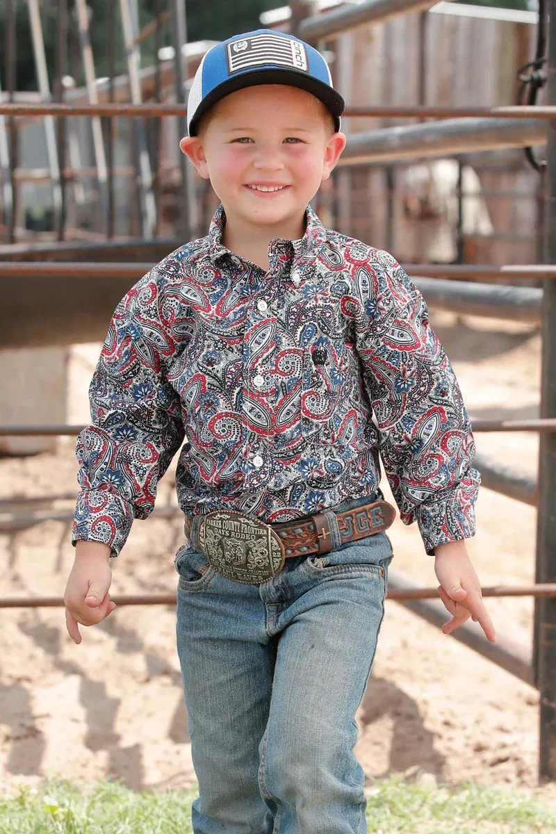 Boy's Cinch Paisley Long Sleeve Classic Fit Shirt