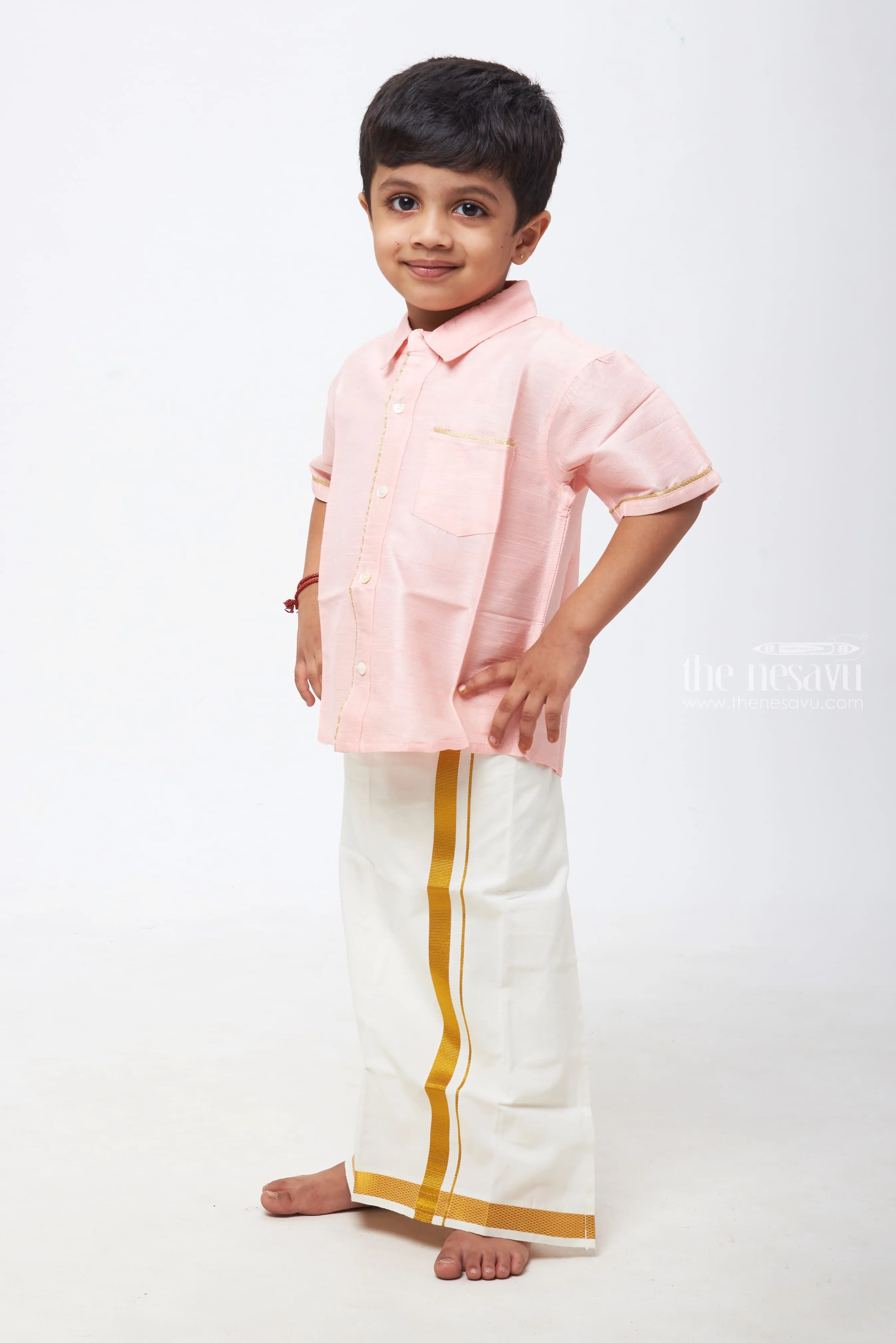 Boys Elegant Pink Silk Shirt: A Whisper of Timeless Elegance