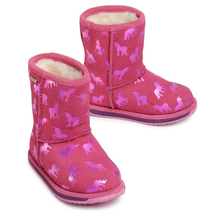 Brumby Kid's Unicorn Shearling Boot - Deep Pink