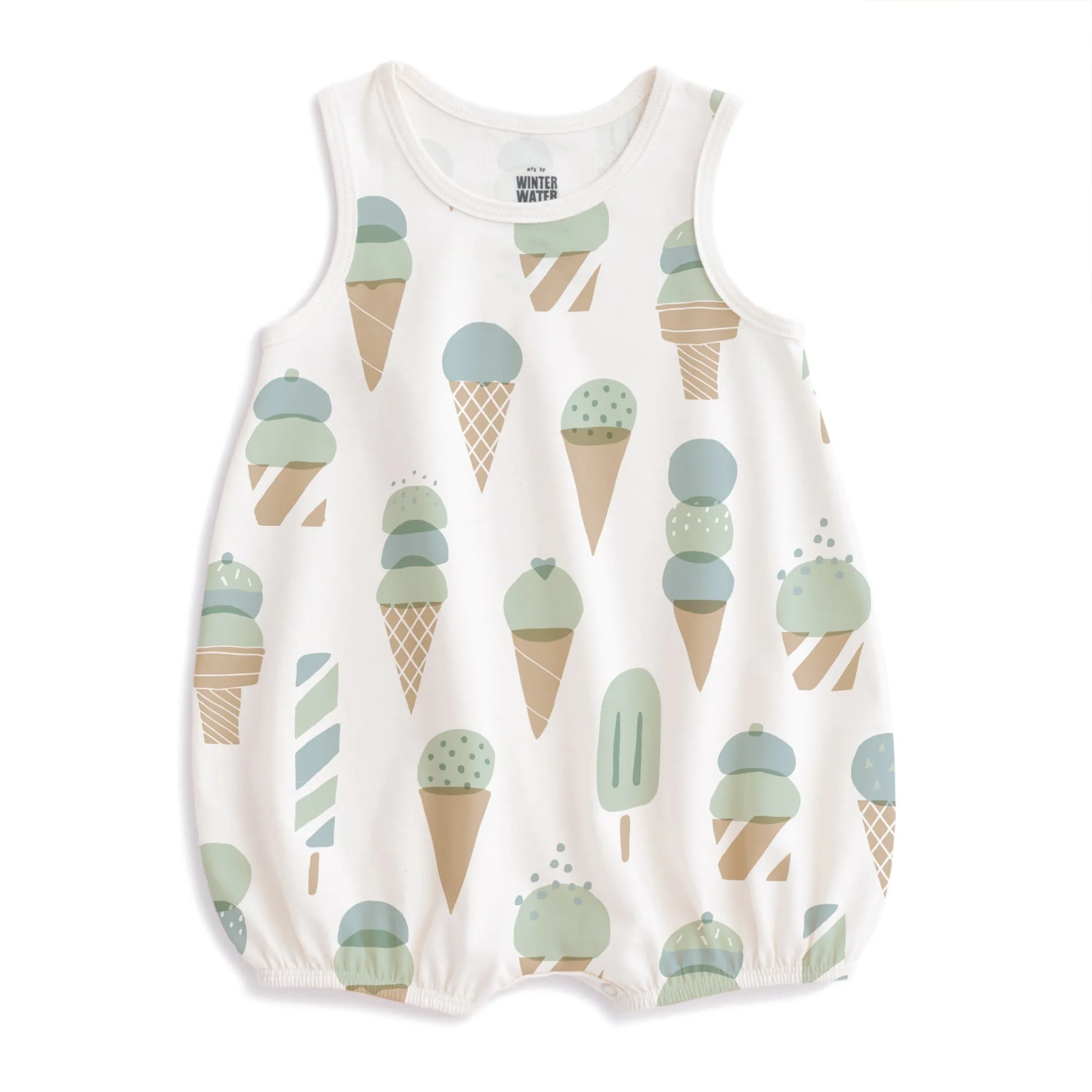 Bubble Romper - Ice Cream Mint & Blue