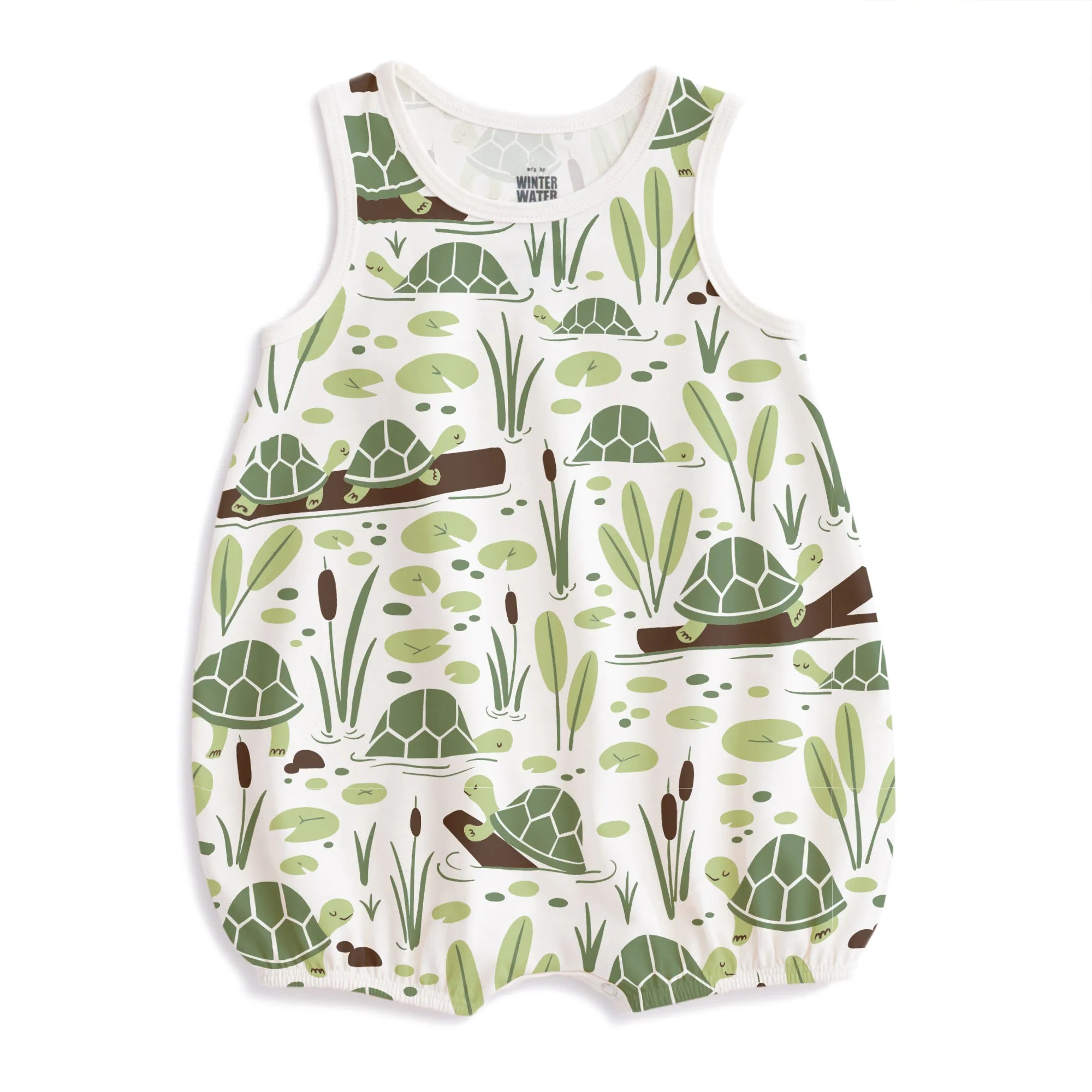 Bubble Romper - Turtles Green