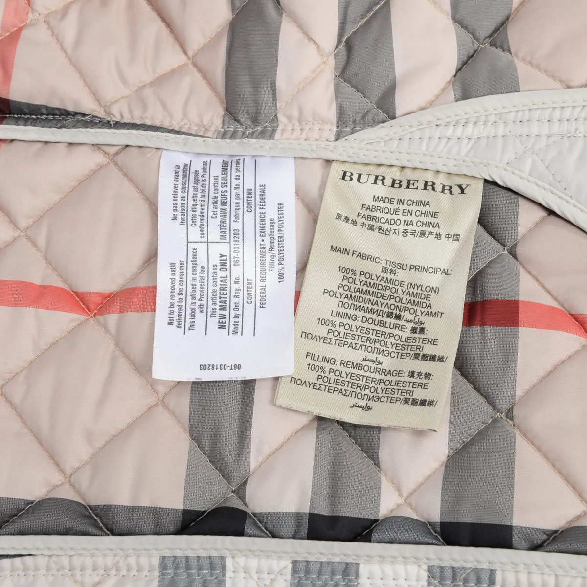 Burberry Brit Stone Nylon Quilted Jacket S