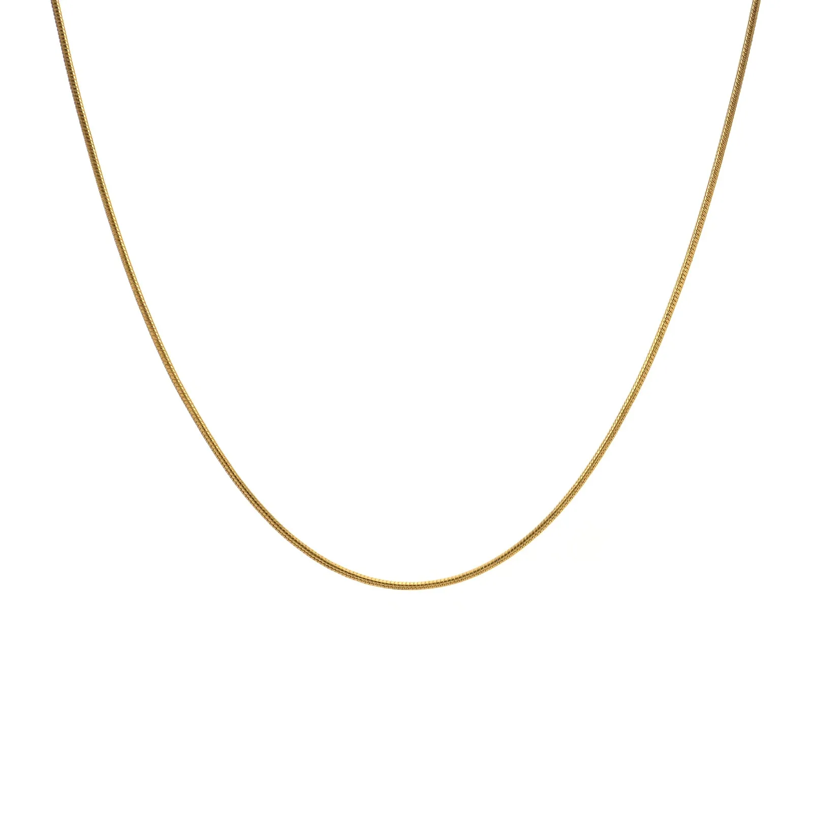 C030G B.Tiff Thin Gold Plated Stainless Steel Coil Chain Necklace