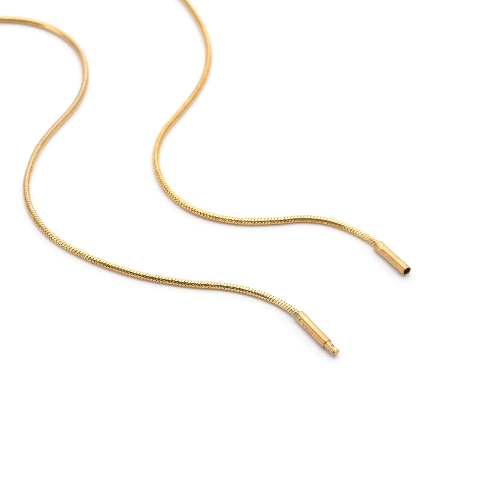 C030G B.Tiff Thin Gold Plated Stainless Steel Coil Chain Necklace