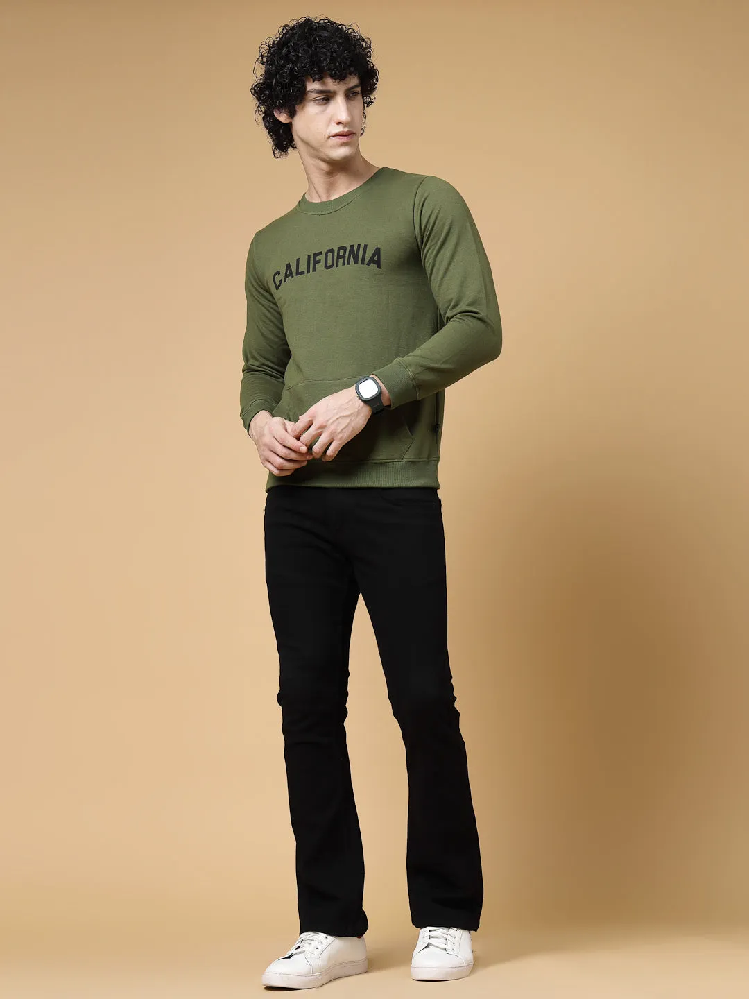 California Round Neck  Fleece Sweatshirt