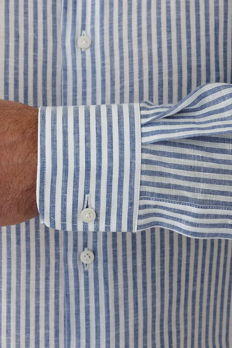 Cambridge -Prahran Shirt - Blue Stripe