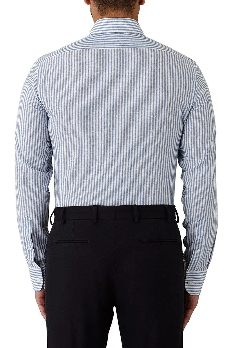 Cambridge -Prahran Shirt - Blue Stripe