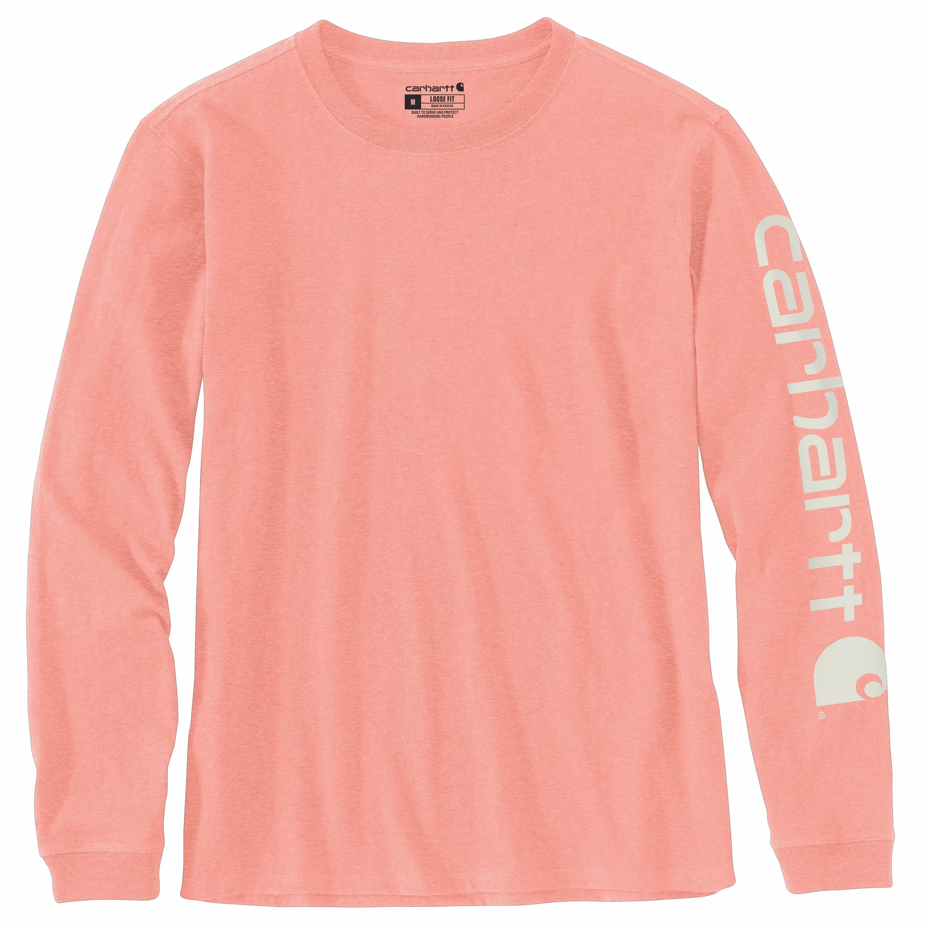 Carhartt Women's Heavyweight Long Sleeve Logo T-Shirt_Hibiscus Heather